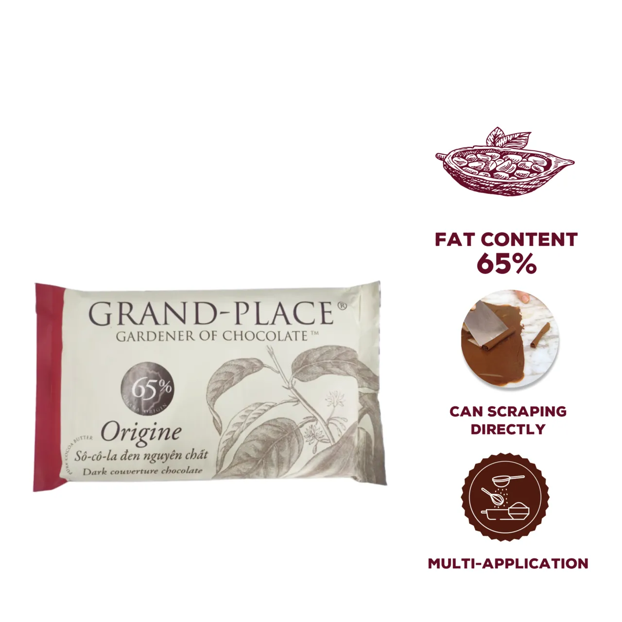 Ghana Dark Chocolate 65% Block - Puratos Vietnam